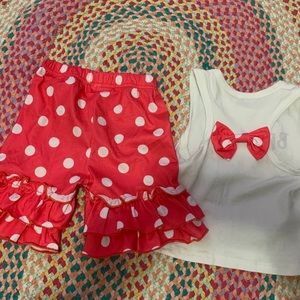 Boutique style ruffle pants and top